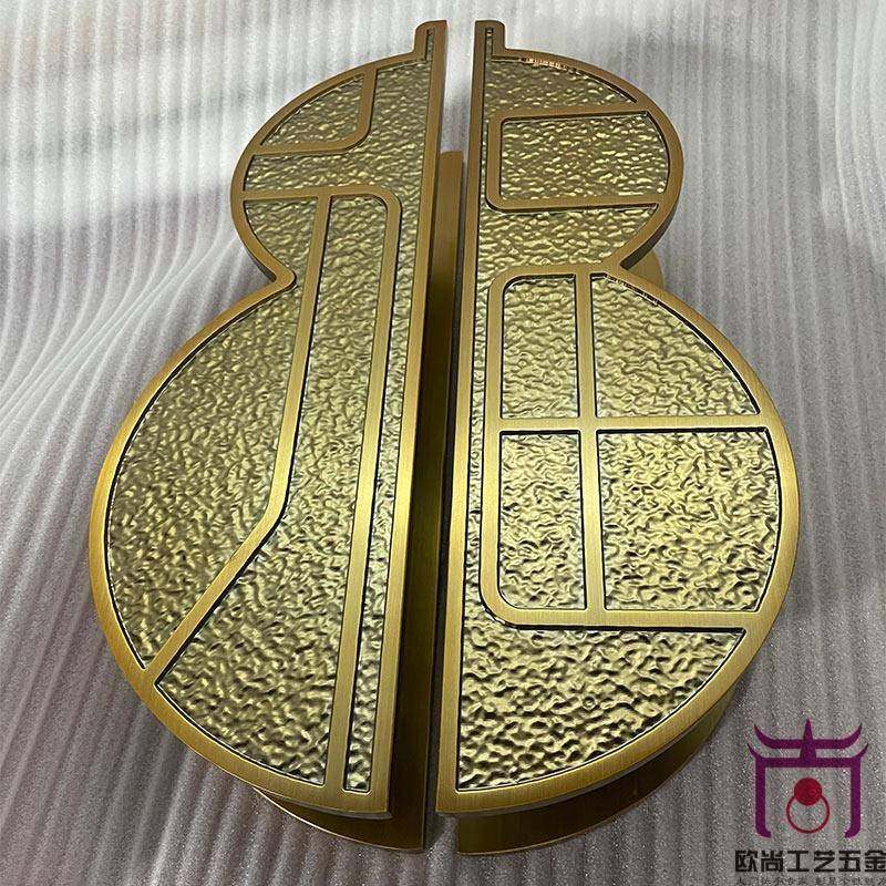 定制中式彷古大门把手玻璃别墅酒店ktv包间木门把手会所门大拉手