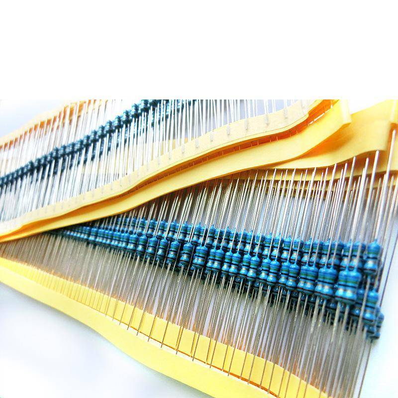 1/4W金属膜电阻0.25W五色环1%100R/1K/4.7K/5.1K/10K/100K/1M欧姆