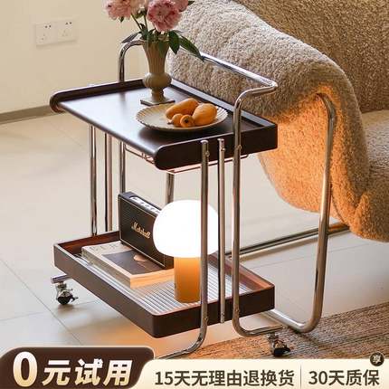 需定制复中古风小推车可移动茶几客厅沙发边几桌床头柜置物架零食