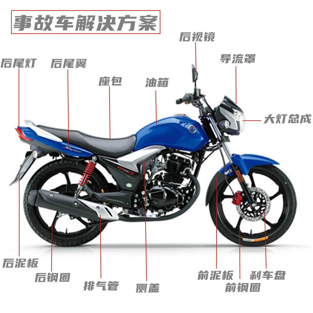 适用豪爵摩托超级骊爽车HJ125/150-20/8导流罩大灯壳头罩减震配件