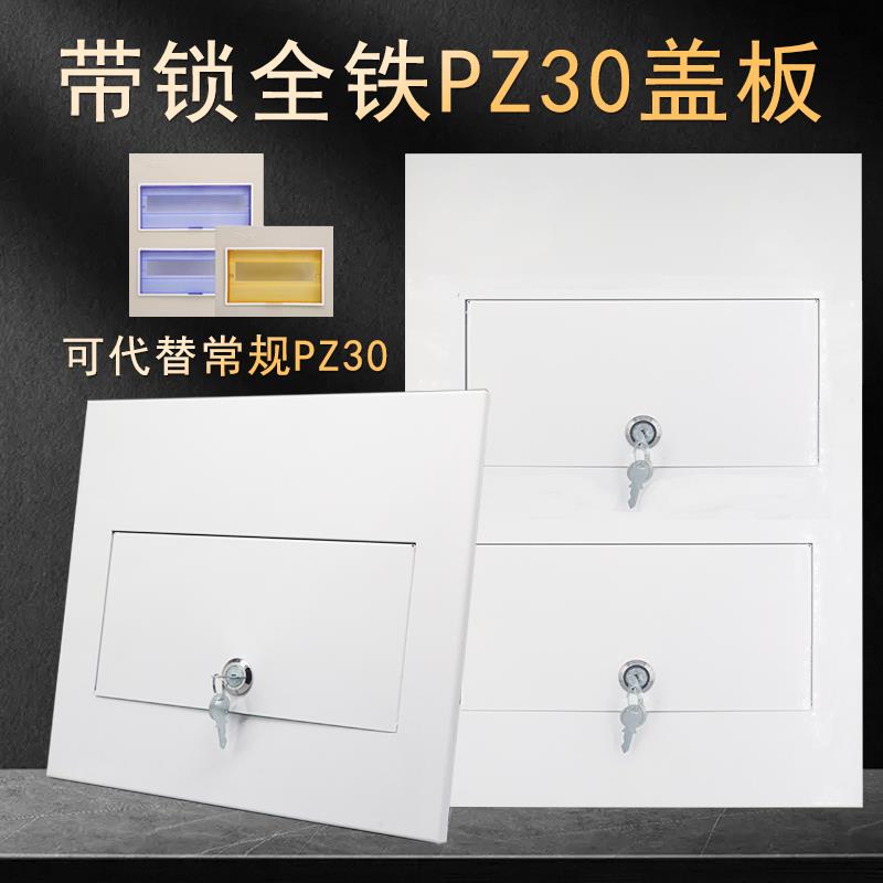 PZ30带锁全铁配电箱家用防盗面板盖明暗装空气开关保护布线箱专用
