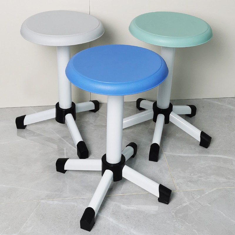 需定制实验室学生凳加粗钢管圆凳工厂车间微机室工作凳美术凳三脚