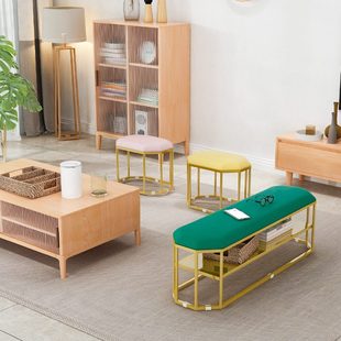 长条凳轻奢家用门口换鞋 架坐凳一体 凳简约穿鞋 凳创意床尾凳网红鞋