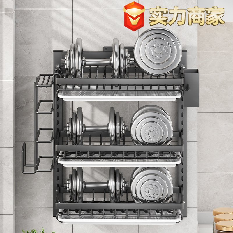 厨房置物架碗碟收纳架家用碗筷收纳盒多层壁挂式放碗盘碗架沥水架