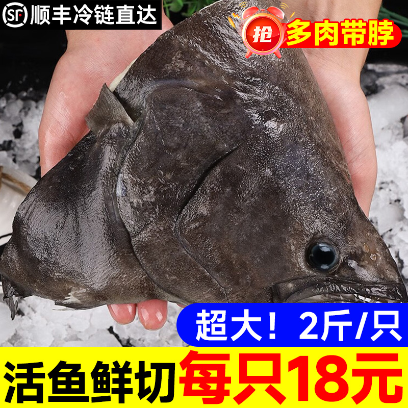 新鲜冷冻深海鲽鱼头超大