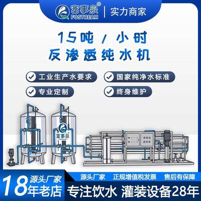 工业生产用水厂家全自动15吨去离子水处理反渗透纯水设备