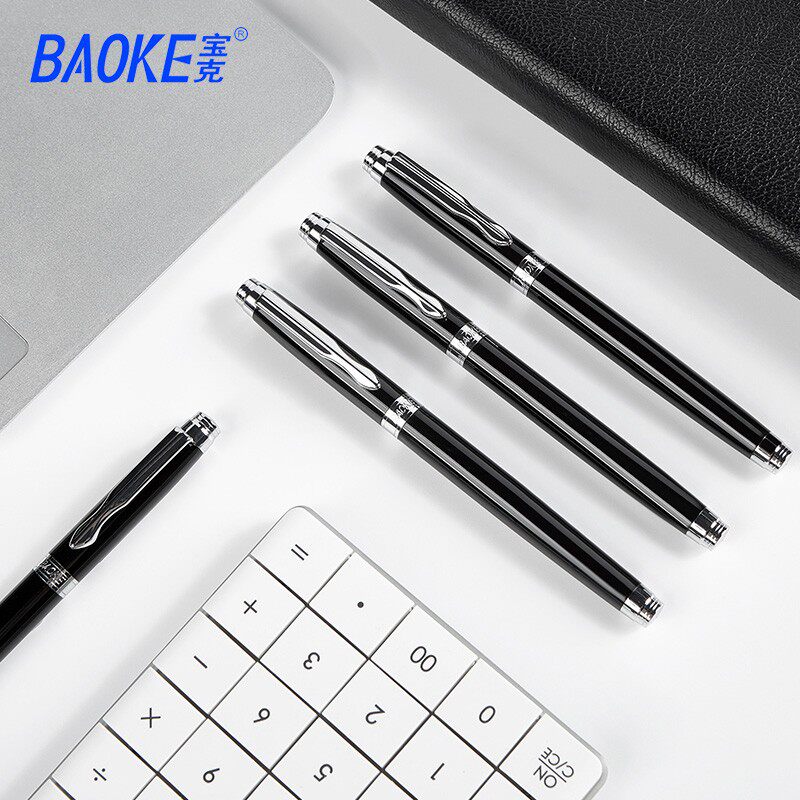 宝克Baoke中性笔0.7mm签名笔U系列黑色PC109商务111金属签字笔礼