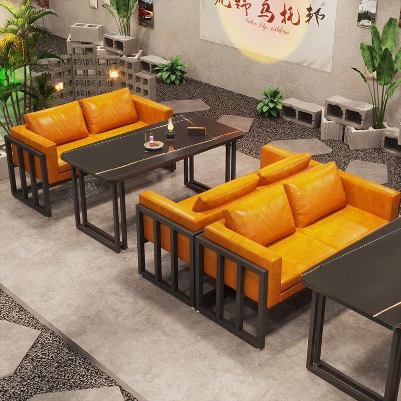 沙发工业卡座风商用餐厅酒吧桌椅组合清吧烧烤店火锅店U型L型接待