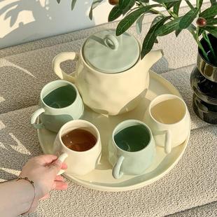 水杯茶壶茶杯客厅家用大容量凉水壶耐高温茶具杯子 陶瓷冷水壶套装