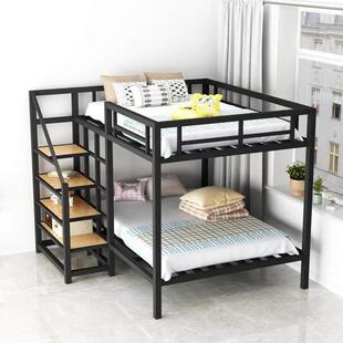 铁艺高架床公寓小户型多功能双层儿童双层床家用省空间双人铁床架