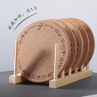 厨房软木隔热垫餐桌垫碗垫盘子垫ins茶壶防滑垫子家用防烫餐垫