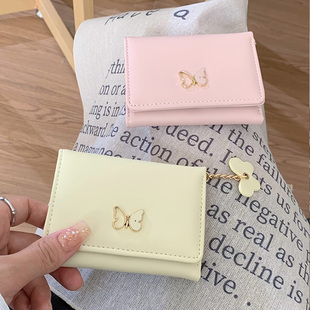 韩版 钱夹卡包一体女学生卡通高颜值零钱包多卡位 ins风小钱包短款