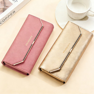 日韩风长款钱包女款大容量多层零钱包时尚百搭高级感女士钱夹