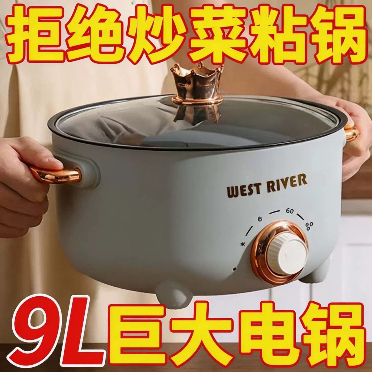 德国电煮锅智能电锅宿舍学生锅家用多功能一体煎炒蒸煮焖电热火锅