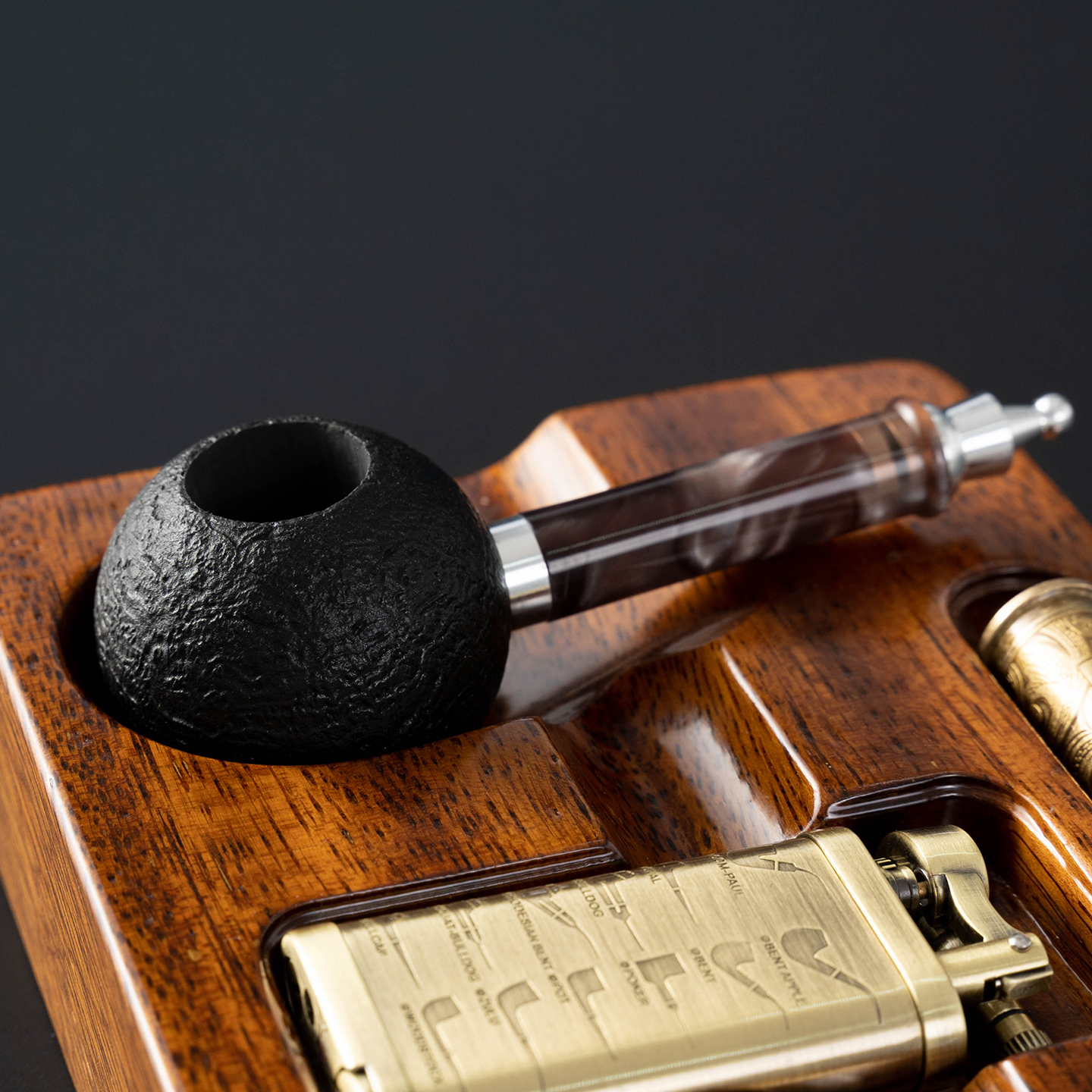 新款高端进口石楠木烟斗铝合金防咬烟嘴斗6mm过滤芯小巧宜携带