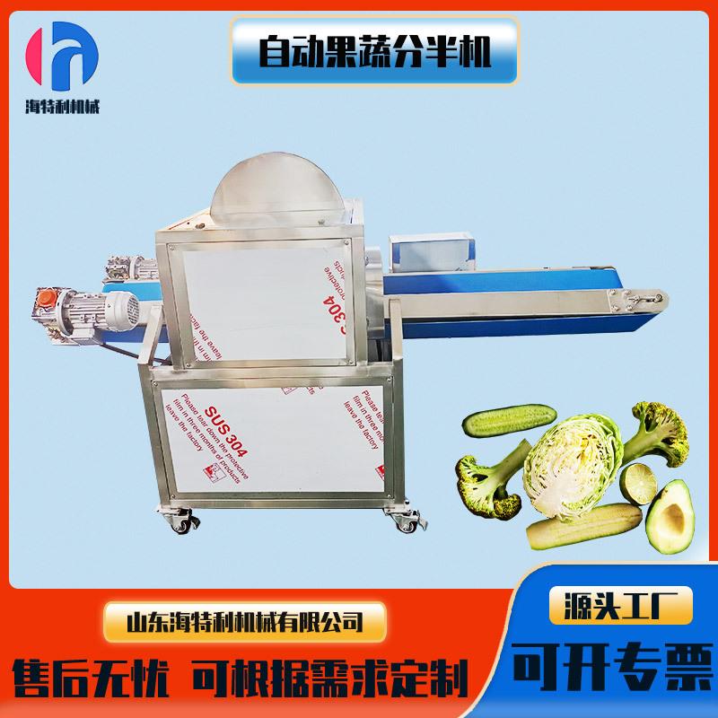 果蔬小型劈半机输送式萝卜冬瓜南瓜分半机商用不锈钢冬瓜切半机