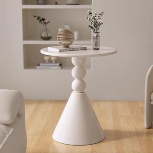 简约现代床头小边几北欧铁艺边小户型奶油圆形创意茶几沙发边桌