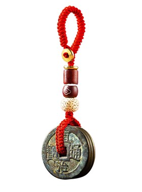 真品五帝钱随身携带钥匙扣开过门石下对入户压门槛大古币挂件纯铜