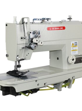 842D电脑直驱双针机 自动供油大梭双针平缝机 拐角厚料工业双针车