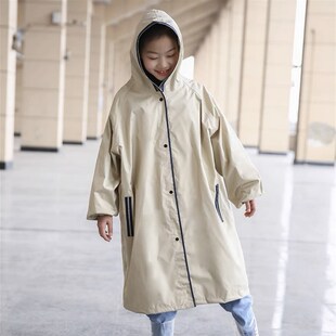 蓝狮儿童雨衣带书包位男童女童小学生上学衣中大童小孩厚全身