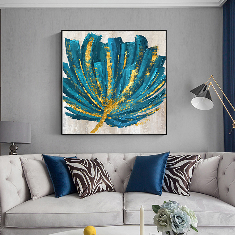 G-034欧式客厅装饰画沙发背景墙画正方形花卉蝴蝶卧室床头挂画图片