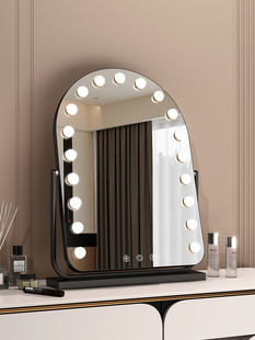 化妆镜带灯大号桌面台式跟妆美妆镜工作室好莱坞灯泡梳妆台镜子