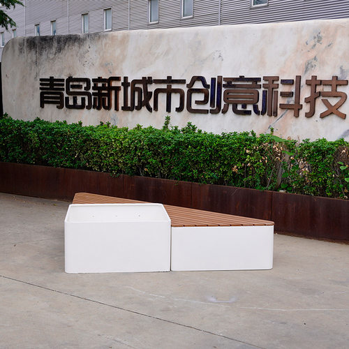 不锈钢花箱户外花箱座凳组合公园广场机场休息凳室外铁艺花箱