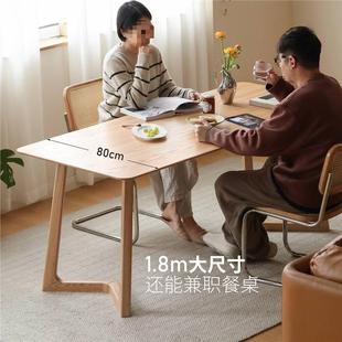 实木大书桌简AL102155橡木靠墙长办公形桌书房方桌子家用约餐桌标