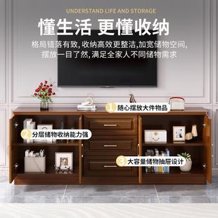 实木组现简约功能储物电视柜小代户型家用合柜卧0室靠墙加高柜多