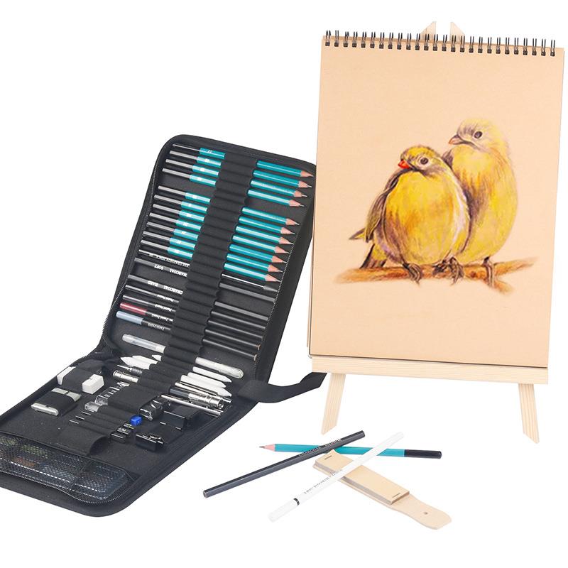 跨境品50件绘画素描笔套专铅装业美术绘画新用品UZZ厂家