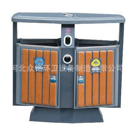 厂家供应户外钢木分类垃圾桶环卫果皮箱垃圾桶
