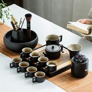 茶盘日式 小型干泡盘套装 现代简易功夫茶具整套家用黑陶泡茶壶茶杯