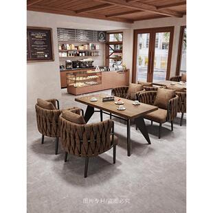 工业风咖啡厅沙发西餐厅餐饮店烧烤甜品奶茶店休息区接待桌椅组合