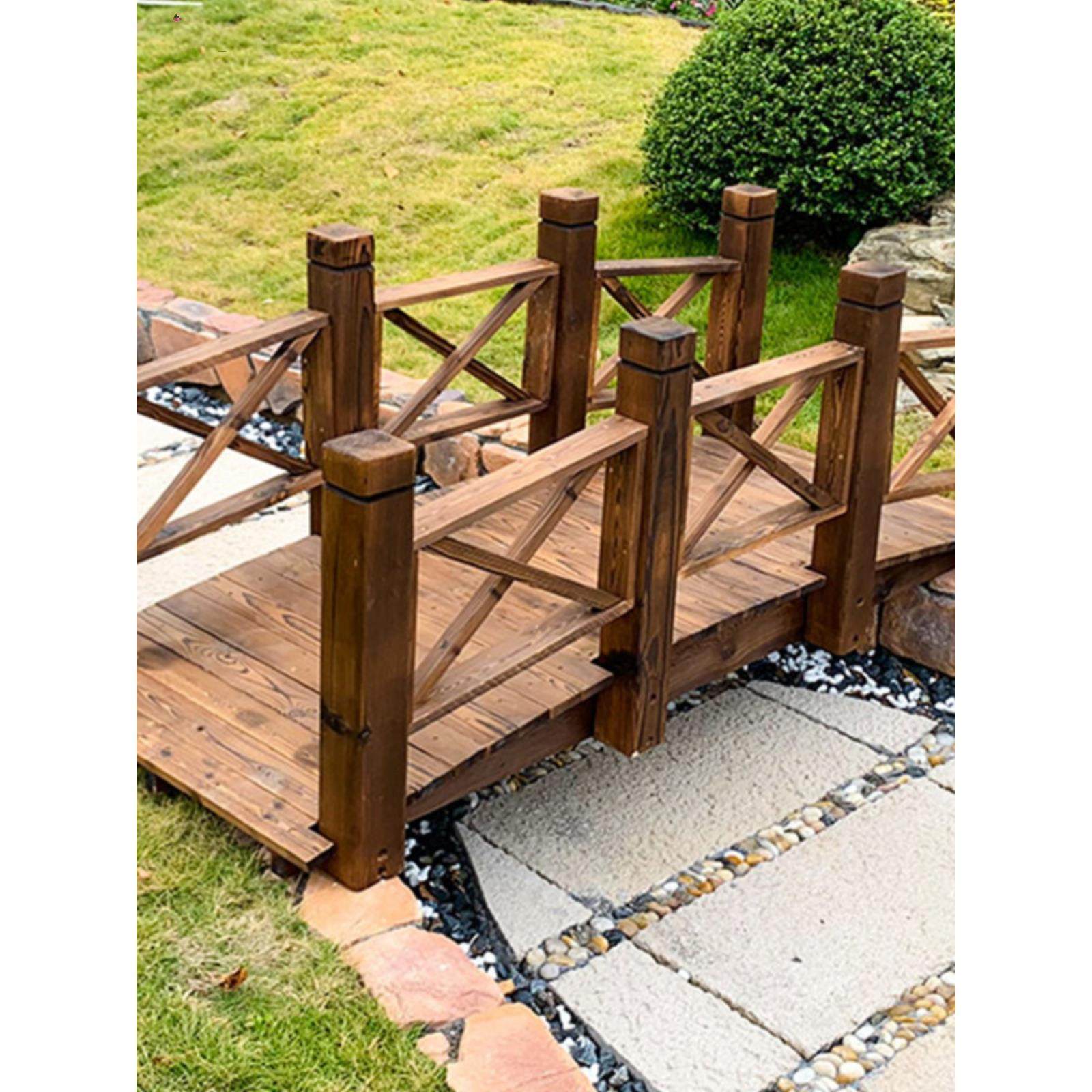 木桥拱桥户外防腐碳化实木景观装饰公园庭院鱼池栈道景区七夕鹊桥