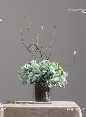 妖及 现代轻奢艺术花束【柔冉】 酒店样板间餐厅茶几桌面花器摆件