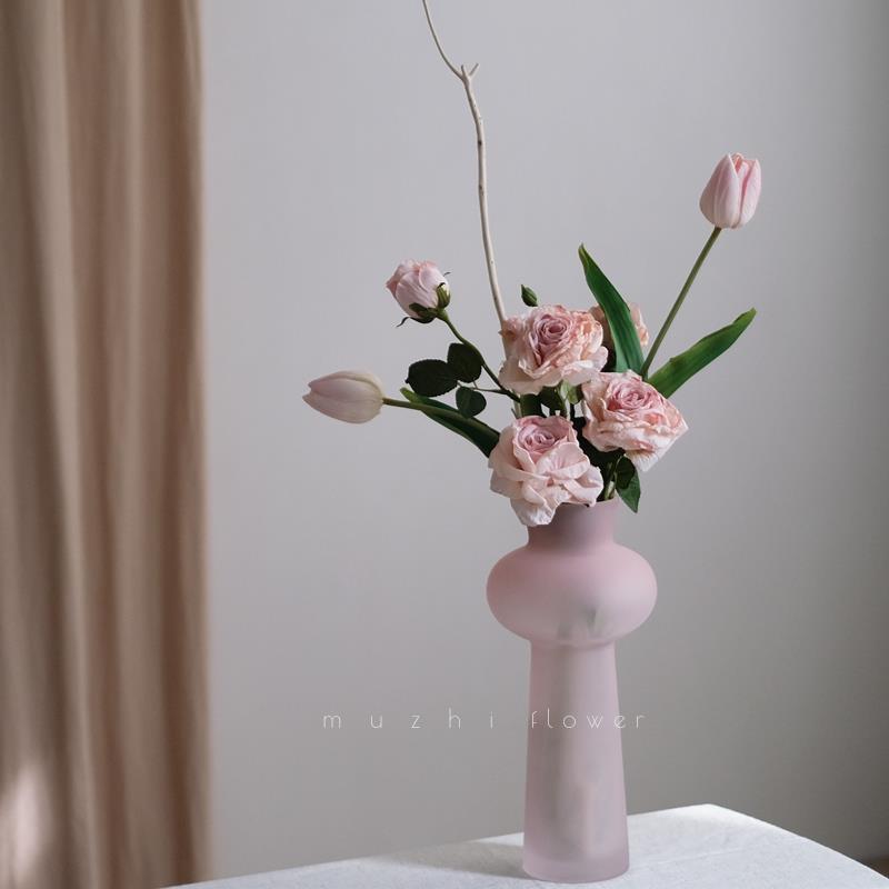 粉色佳人仿真花客厅摆设轻奢高端餐桌花假花家居插花摆件花艺装饰