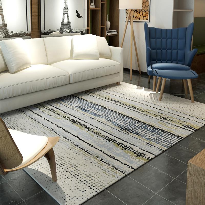 众弘 简约现代地毯客厅北欧茶几毯 卧室床前榻榻米地毡可机洗条纹