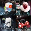 通用卡通可爱少女心车内套饰套装 汽车手刹套档把套 润悠