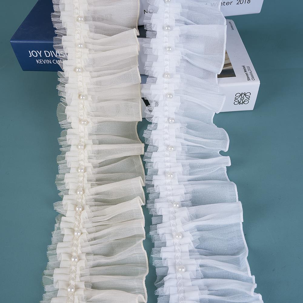 窗帘花边法式浪漫刺绣金线立边侧拼水溶木耳边轻奢卧室客厅M-543