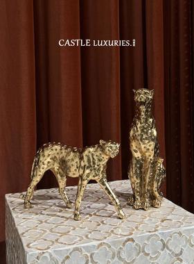 Wabi有趣C@Rter猎豹装饰轻豪华中世纪豹装饰豪华客厅时尚艺术装置