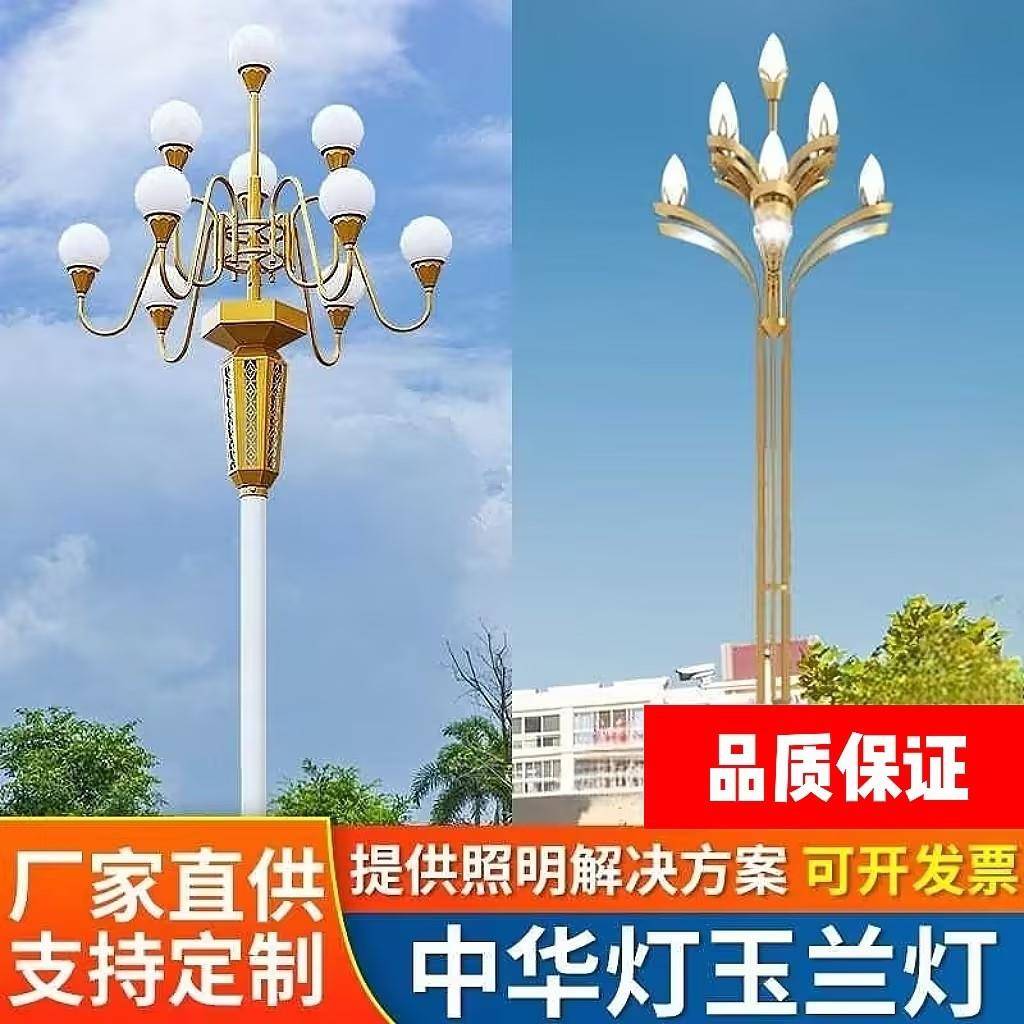 玉兰灯户外广场景观市政工程8米10米道路照明中华灯led大型照明灯