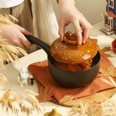 moomin姆明陶瓷奶锅砂锅明火煤气灶带手柄家用辅食锅一人食单柄锅