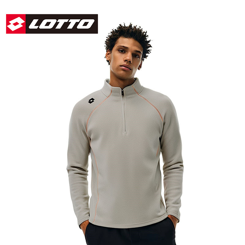 LOTTO乐途男女款加绒运动上衣2025秋冬新款半开衫立领休闲长袖T恤,运动服/休闲服装,运动T恤,淘宝优惠券,粉丝福利购,淘宝优惠卷