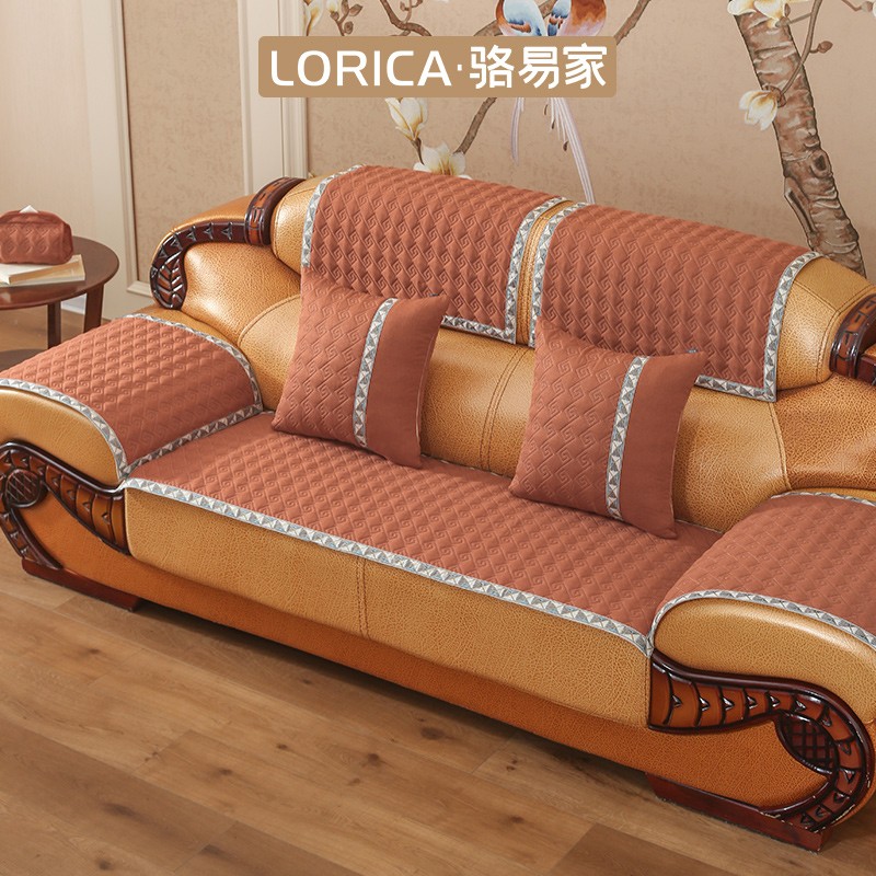 皮质沙发专用垫子防滑四季通用盖布客厅老款坐垫保护老式沙发套罩