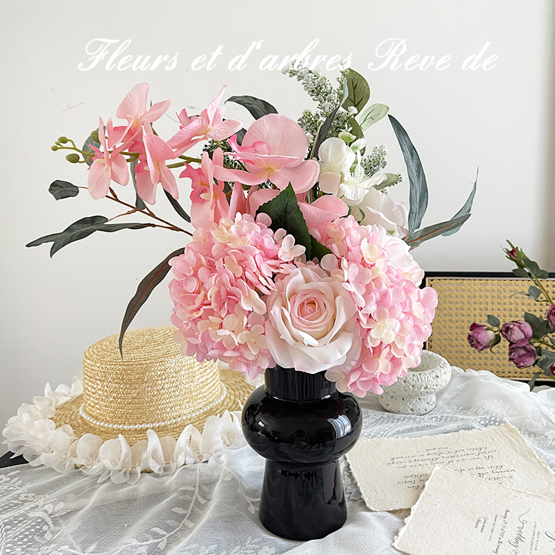 仿真花轻奢高端假花客厅摆设餐桌玄关摆花花束装饰蝴蝶兰插花摆件