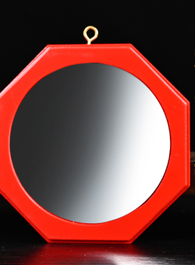 桃木八卦镜凸镜凹面镜大挂门上的门口家用阳台挂件八卦镜玻璃镜子