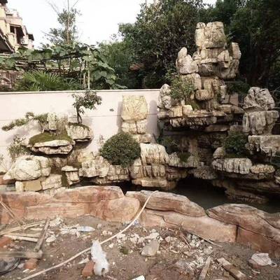 龟纹石景型假山景观石观景石料大小园林区庭院龟纹石假假山施工制