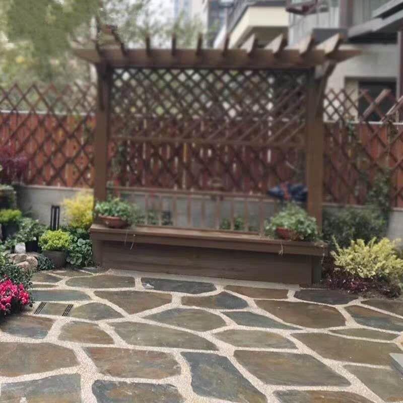 锈厂家直销石碎拼乱石不规则青型别石板墅137园林天然仿古地砖青