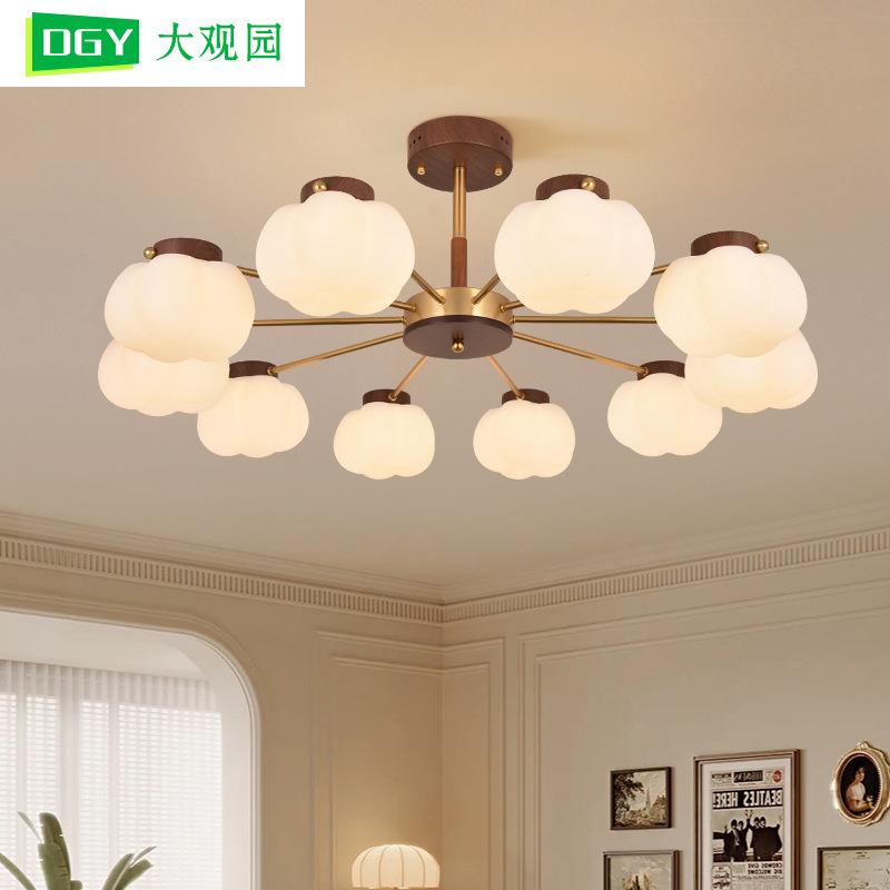 中古风客厅灯泡芙吊灯北欧餐厅卧室灯2025年新款简约中山灯具L271