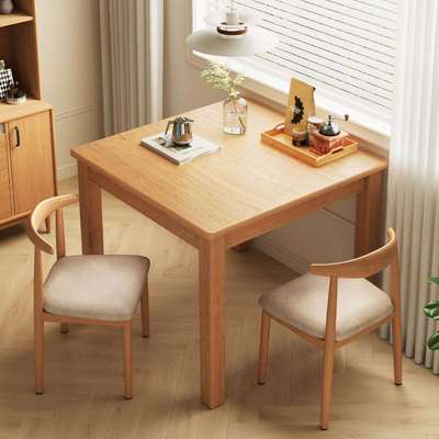 实木餐桌四方桌吃饭家用简约八仙桌原木桌子正方形桌椅组合小